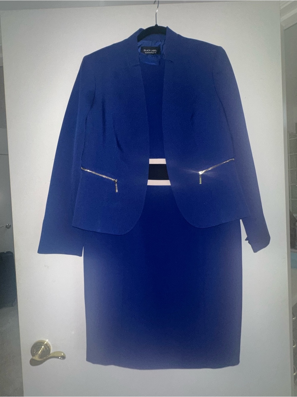 Black Label Royal Blue Blazer and Skirt Set